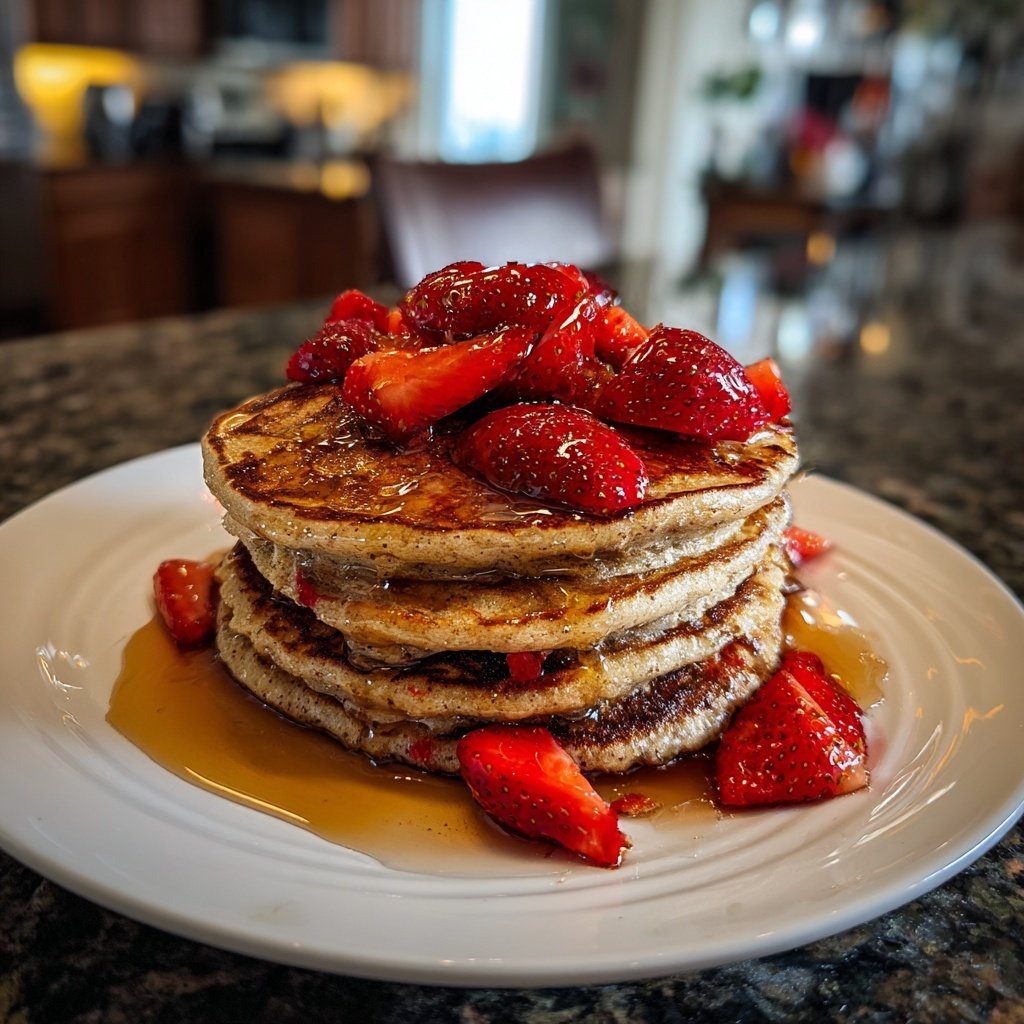 Whole Wheat Strawberry Pancakes