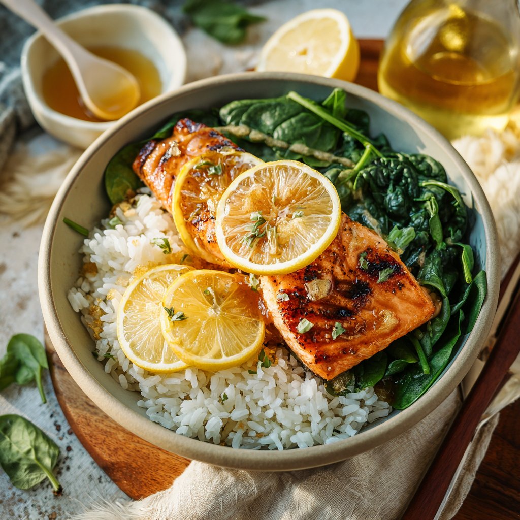 Honey Lemon Salmon Bowl