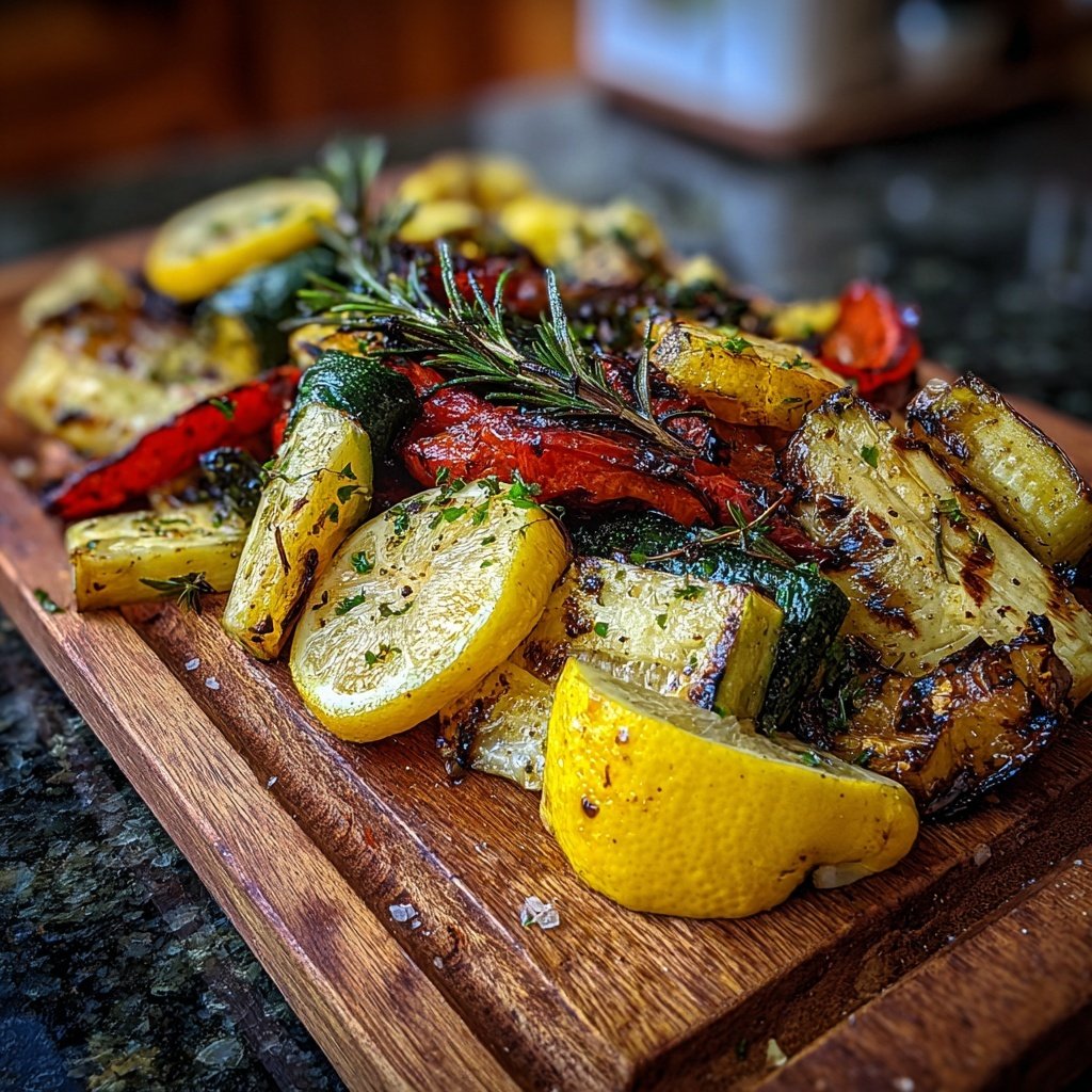 Healthy Lemon Herb Grilled Veggies